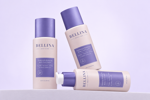 Bellina Firming Belly Cream in lavender packaging